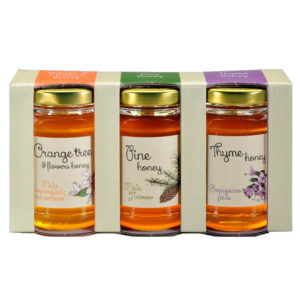 Set gréckych medov – píniový, tymianový a pomarančový med