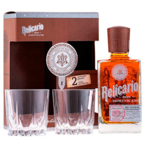 Relicario Ron Dominicano Superior 0,7l 40% GB + 2 poháre