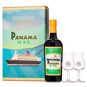 Transcontinental Rum Line Panama 15y 0,7l 40% GB + 2 poháre