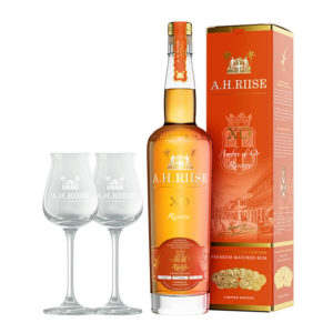 A.H. Riise XO Ambre d'Or 0,7l 42% GB1 + 2 poháre
