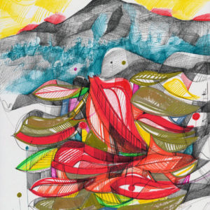 Luka Brase Red leaves serie choč 32x24cm