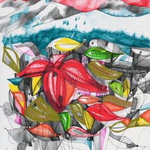 Luka Brase Red leaves serie stoh rozsutec 32x24cm