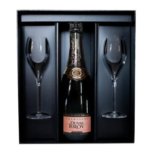Duval-Leroy Champagne Prestige Rosé Brut 1er Cru v darčekovom balení s 2 pohármi
