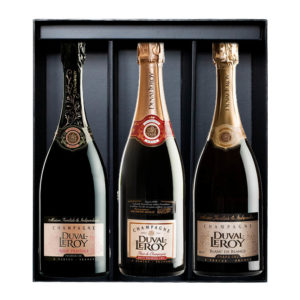 Duval-Leroy Darčekové 3-balenie Champagne Prestige Rosé, Prestige Blanc de Blancs, Classic Fleur de Champagne balenie